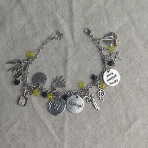 Eclectic Charm Bracelet Music Note Piano Nautical Star Mixed Metal Inspirational